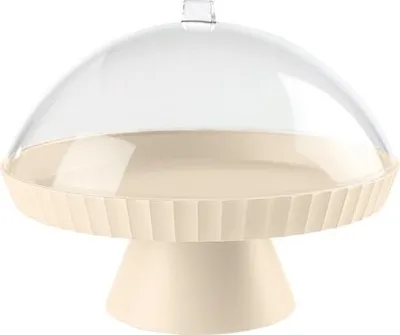 Produktbild von Gebäckständer 30 cm + Glasglocke + Tortenheber Creme - Paestum Agora - Blim Plus