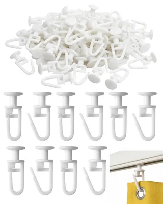 Gardinenhaken mit Gleiter, 100 Stück, 26 x 10,9 mm, Kunststoff