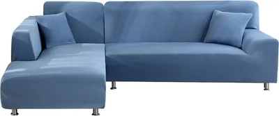 Produktbild von ele ELEOPTION 2 pcs 3 Sitzer Sofahussen Sofabezug Stretch elastische Sofahusse Sofa Abdeckung 170-220cm, Grau Blau