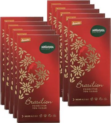 Produktbild von Brasilien Feinbitter 70 %, 10 x 80 g