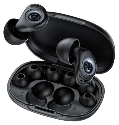 Produktbild von Ohrstöpsel zum Schlafen 45dB weiches Silikon wiederverwendbar 8 Stück 4 Größen XS S M L pechschwarz