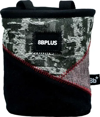 Chalkbag Probag von 8b+; schwarz und grau mit rotem Nähdetail; für Kletterer.