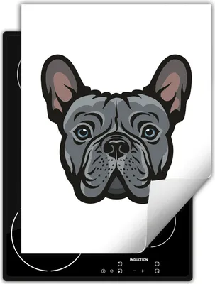 Produktbild von DarHaus Herdabdeckplatte Einteilig Küche Abdeckplatte für Glaskeramikfeld Abdeckung Induktionskochfeld Aufrollbare Matte 40x52 cm, grau - Hund