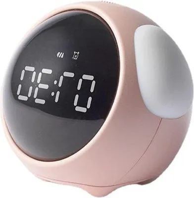 Image de Réveil numérique pour enfants « Schlaftrainer », rose, avec détection de la température et fonction snooze