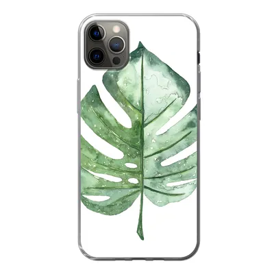 Produktbild von MuchoWow® Handyhülle Schutzhülle Hülle für iPhone 13 Pro Max Aquarell - Monstera - Blatt Silikon Softcase Handy Hülle - Mobiltelefon