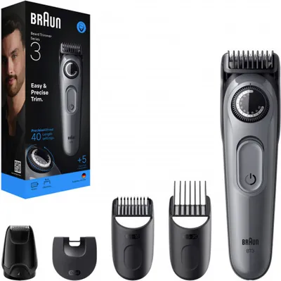Produktbild von Braun BeardTrimmer 3 BT3560, Akku, Schwarz, Grau