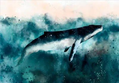 Produktbild von Vlies Fototapete Unterwasserwelt 450x315 cm Tapeten Wandtapete XXL Tiere Meer Natur Abstrakt wie gemalt g-A-0343-a-a