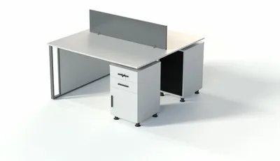 Produktbild von Schreibtisch ohne Schubladen Weiß Modern Tisch mit Metallgestell
