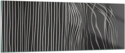 Produktbild von Bilder auf glas - Einteilig - Abstraktion Streifen Schwarz und Weiß - 140x50cm - Glasbilder - Wandbilder - Bilder - Wanddekoration aus Glas - Glas Bilder - Wandbild auf Glas - GAB140x50-4152