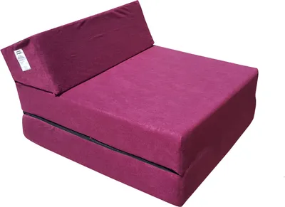 A magenta folding mattress with a backrest, shown from a slightly elevated side-angle against a white background.