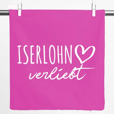 Produktbild von Huuraa Kissenbezug Iserlohn verliebt 40x40cm Fuchsia Baumwolle Dekokissenbezug Geschenkidee