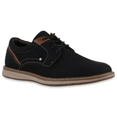 Produktbild von VAN HILL Herren Klassische Halbschuhe Schnürer Profil-Sohle Schnür-Schuhe 840447, Farbe: Schwarz, Größe: 42