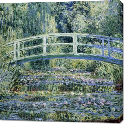Obrázok produktu pre Obraz 100x100cm Lekno a japonský most, Monet Vintage