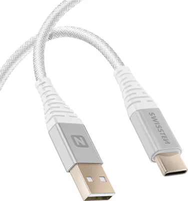 Zdjęcie produktu dla Swissten, kabel USB do USB-C Aramide do szybkiego ładowania, biały