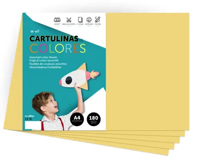 Zdjęcie produktu dla Karton kolorowy, format A4, intensywne kolory, gramatura 180 g, do prac ręcznych, do druku