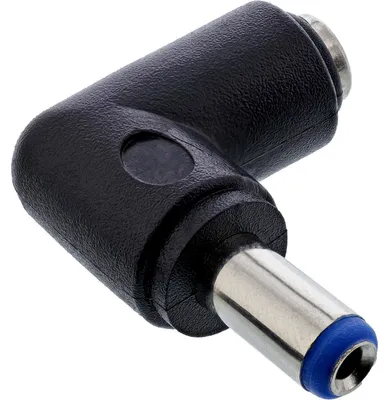 Image de InLine® Adaptateur DC, 5,5x2,1mm DC prise creuse mâle / prise femelle coudée