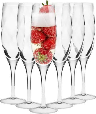 Obrázek produktu pro KROSNO Romance Sklenice na šampaňské, Sada 6, 170 ml, Rukodělný