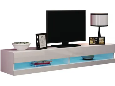 Obrázek produktu pro Televizní stolek s LED osvětlením ASHTON NEW 180 - lesklý bílý