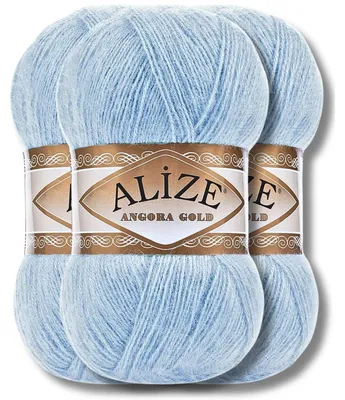 Obrázek produktu pro Alize 3x 100g příze Angora Gold, jednobarevná, vhodná pro háčkování a pletení (953)