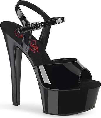 Obrázok produktu pre Dámske sandále GLEAM-609 značky Pleaser, čierny lak , EU 37, US 7