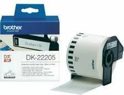Image de Ruban d'étiquettes Brother DK22205 - largeur 62 mm - rectangulaire - blanc
