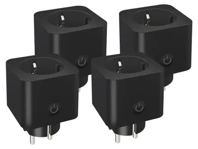 Produktbild von Ledvion 4er set Smart WLAN Steckdose schwarz Wi-Fi 16A