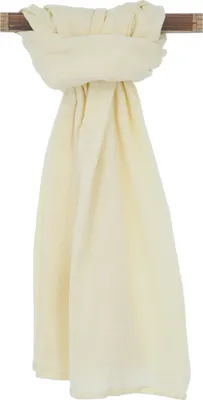 Produktbild von Indisches Baumwolltuch, Schal, Leichter Musselin Baumwollschal 50*150 cm - Vanille, Uni, Weiß, Baumwolle, Sarongs & Tücher