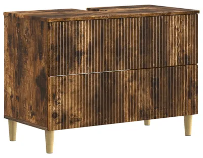 Immagine prodotto di vidaXL Mobiletti per lavabo ARNHEM, effetto legno rovere scuro, 82 x 41 x 59 cm