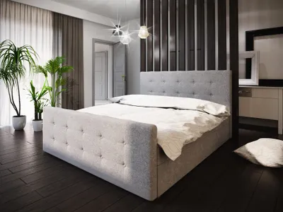 Produktbild von Boxspringbett Bett HUGO -Variante A- 180x200cm Grau inkl.Bettkasten