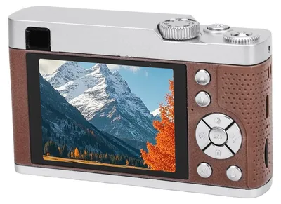 Zdjęcie produktu dla Aparat cyfrowy UHD 4K 48 MP 16-krotny zoom Inteligentny autofokus Anti Shake Kompaktowy przenośny z kartą pamięci 32 GB do podróży Brązowy