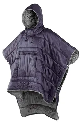 Imagen del producto de Manta-poncho tipo sudadera - Ultraligera e impermeable - Color púrpura