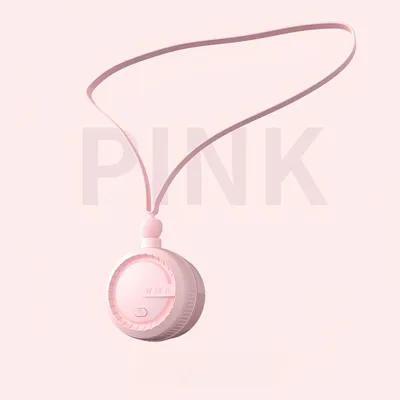 Produktbild von 3-in-1 Tragbarer Mini Ventilator, Blattloser Ventilator, Hängeventilator , 360° drehbarer, Halsventilator,  3 Geschwindigkeit, Geräuscharm, Rosa