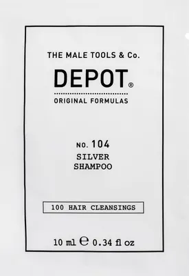 Zdjęcie produktu dla Depot, 100 Hair Cleansing No. 104, Botanical Complex, szampon do włosów neutralizujący żółte odcienie, 10 ml