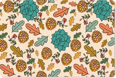Produktbild von MuchoWow® Mauspad Mousepad Herbst - Blumen - Muster 27x18 cm - Mousepads - Maus Mat - Pad - Mausunterlage - Büroartikel - Desk Matten
