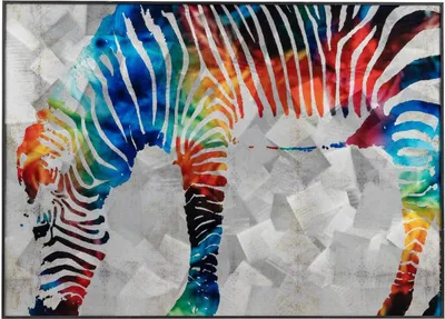 Produktbild von Aluminium Wandbild MODERN ART mit Zebramotiv 50x70cm bunt Formano WA