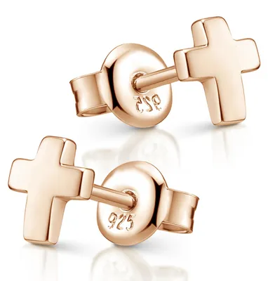 Produktbild von MATERIA by Matthias Wagner Kleine Kreuz Ohrstecker Rosegold vergoldet SO-440-Rose