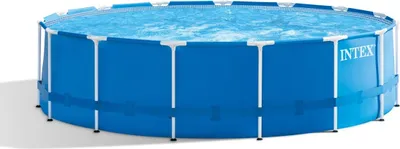 Zdjęcie produktu dla INTEX 28242GN Zestaw basenowy stelażowy 457x122cm z pompą filtrującą Plandeka na pokrywę Plandeka na drabinkę