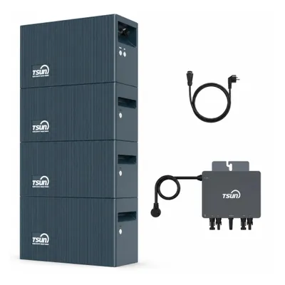 Produktbild von Powerness Balkonkraftwerk Speicher, TSUN DCU2000Lite mit 3 x DB2000 Lite Erweiterungsakku & 800W Mikrowechselrichter, 2400W PV Input & Dual MPPT