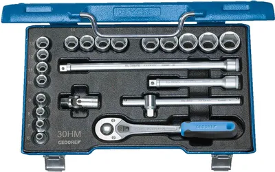 Produktbild von GEDORE 30 HMU-10 Steckschlüssel-Satz 3/8" 22-teilig 6-kant 6-22 mm, 6235470