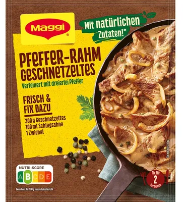 Image de Maggi Fix pour Emincé à la crème au poivre aux trois poivres 27g