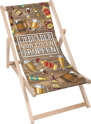 Produktbild von Dreamroots Liegestuhl klappbar Holz,bis zu 130 kg,Sonnenliege klappbar mit 3-stufiger Neigungsregulierung der Rückenlehne, Liebhaber Von Edlen Tropfen