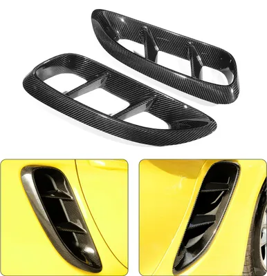 Productafbeelding van 2 stuks koolstofvezel spatbordverlenging, zijdelingse ventilatieopening, geschikt voor de 718 Cayman/Boxster