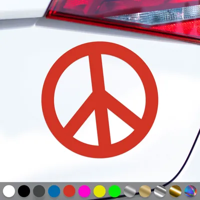 Produktbild von PantherPixel Peace Aufkleber Symbol Frieden Zeichen Love Sticker Auto Geschenkidee Farbe Rot