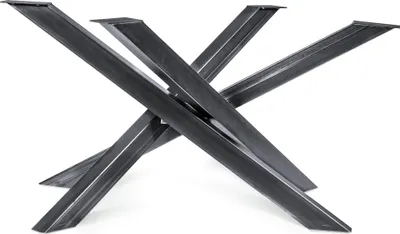 Obrázok produktu pre Rám stola Orion (XL -veľkosť 150x81xH71 cm, priehľadný) Dizajnový krížový rám robustné pevné stolové bežce oceľové nohy stola kovový profil 8x4 cm