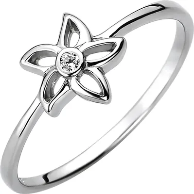 Produktbild von Damen Ring Blume aus 925 Silber mit Zirkonia Silberring Fingerring Fingerschmuck Innenumfang 56mm  Ø17.8mm