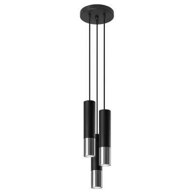 Zdjęcie produktu dla Żyrandol LOOPEZ 3P czarny/chrom marki Sollux Lighting model SL.0943