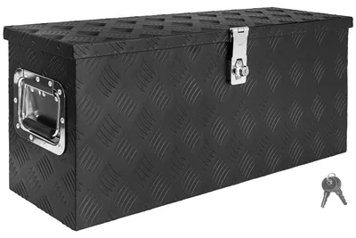 Immagine prodotto di Scatola per Strumento Nero Cassetta degli attrezzi Cassone per camion Scatola di Alluminio Cassone per rimorchio con coperchio Chiudibile a chiave D055 trucky