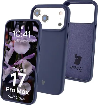 Produktbild von Silikon Handyhülle für iPhone 17 Pro Max, Bizon Soft Case, Dunkelblau