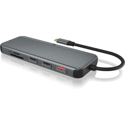 Image de ICY BOX IB-DK4060-CPD - Station d'accueil - pour ordinateur portable - USB-C 3.2 Gen 2 - 2 x HDMI, DP - 1GbE (IB-DK4060-CPD)