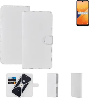 Produktbild von K-S-Trade Handy Hülle Schutz Hülle kompatibel mit Wiko Y81 Cover Case Bookstyle Bumper weiß 1x